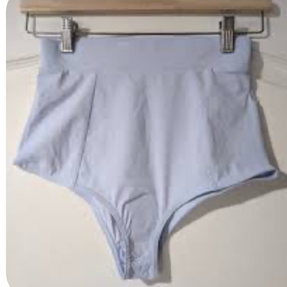 Zara S High Waisted Brief Bikini Bottoms Sky blue summer resort vacation beach